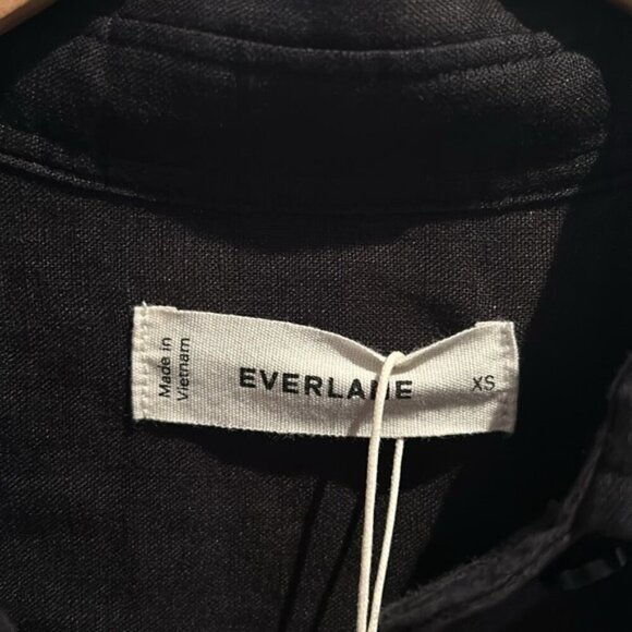 NWT EVERLANE The Daytripper Dress in Linen XS BLACK - Picture 7 of 16